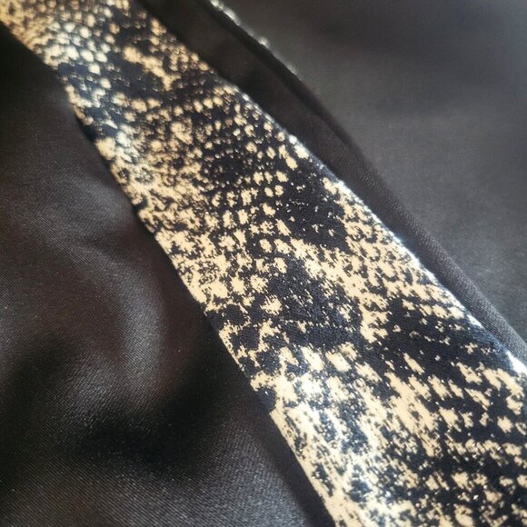 ZARA Women's Black Satiny Joggers w/Snakeskin Pattern Side Stripes - Size M - Picture 7 of 15